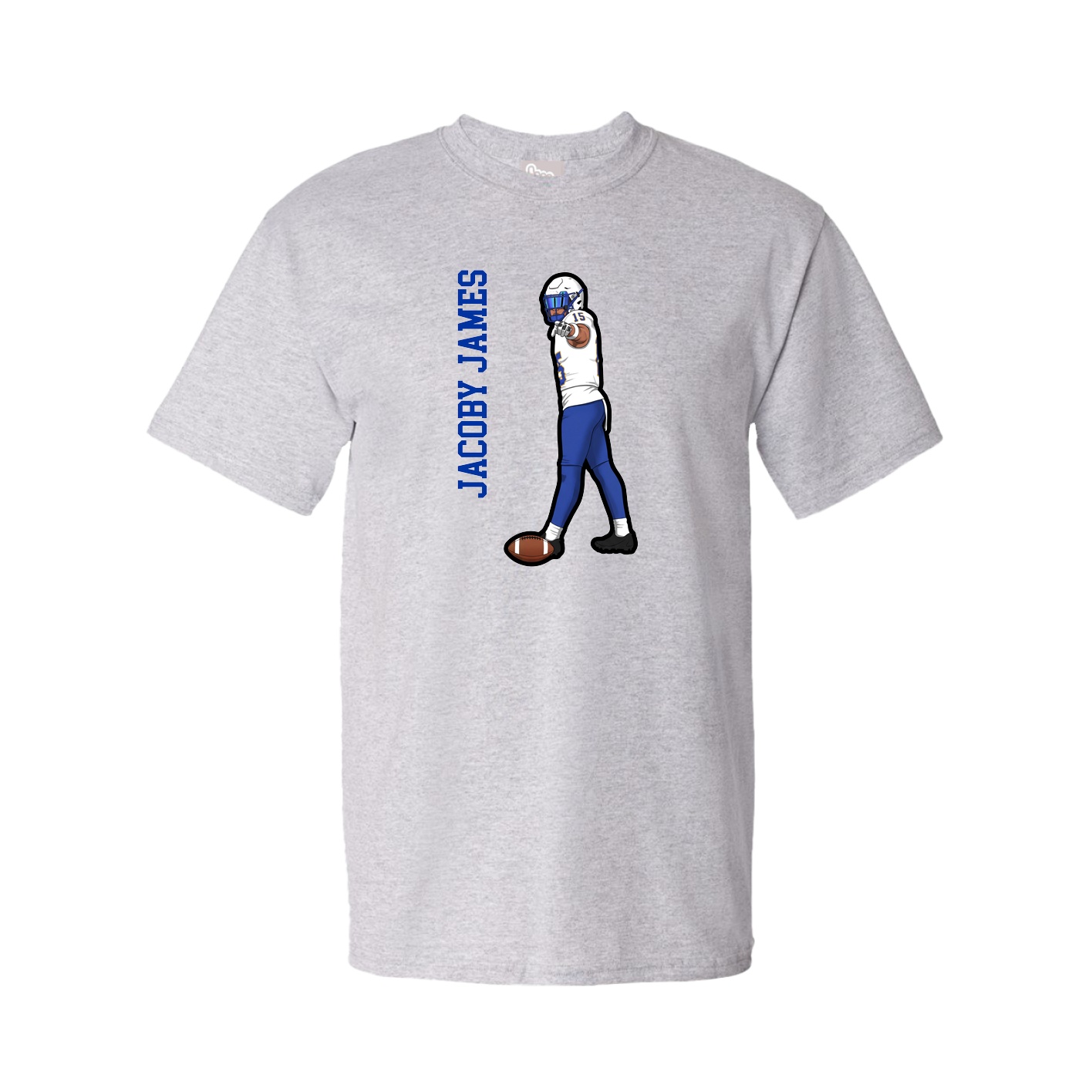 Tee — Name Vertical in Grey