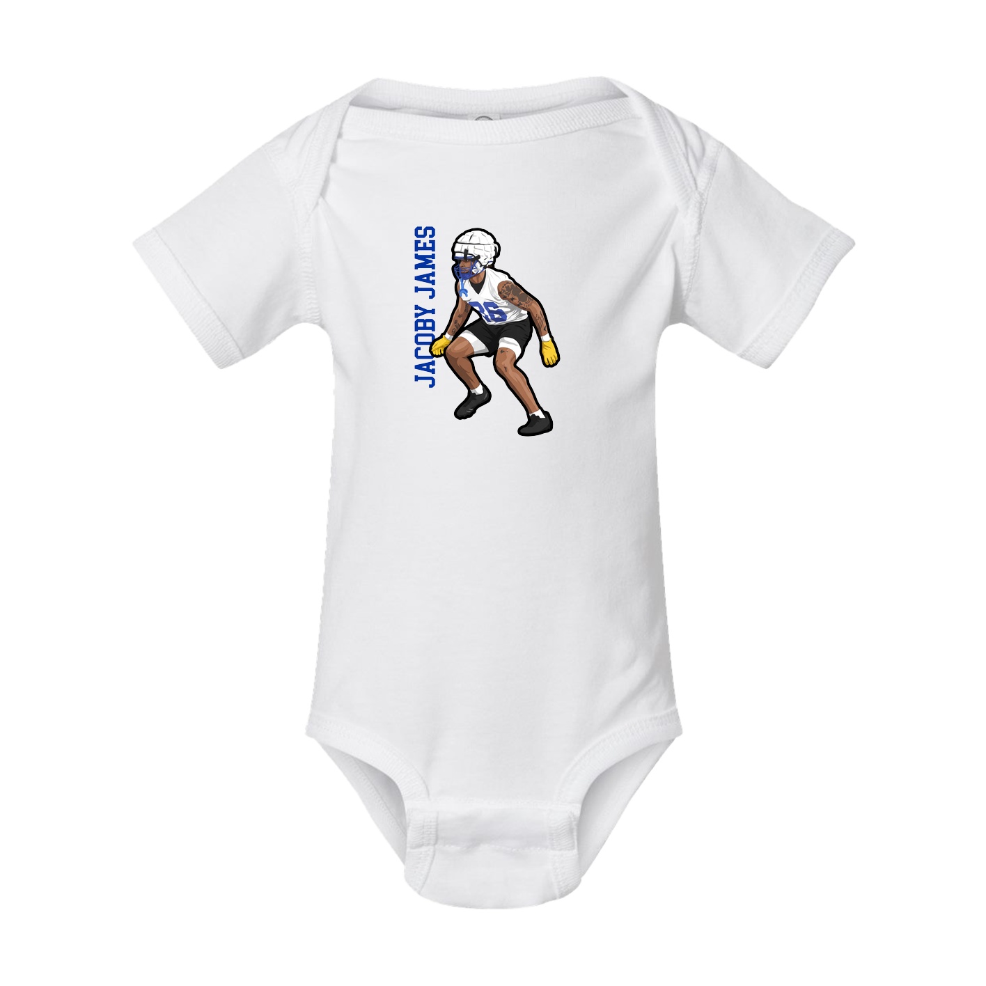 Baby Onesie — Name Vertical in White