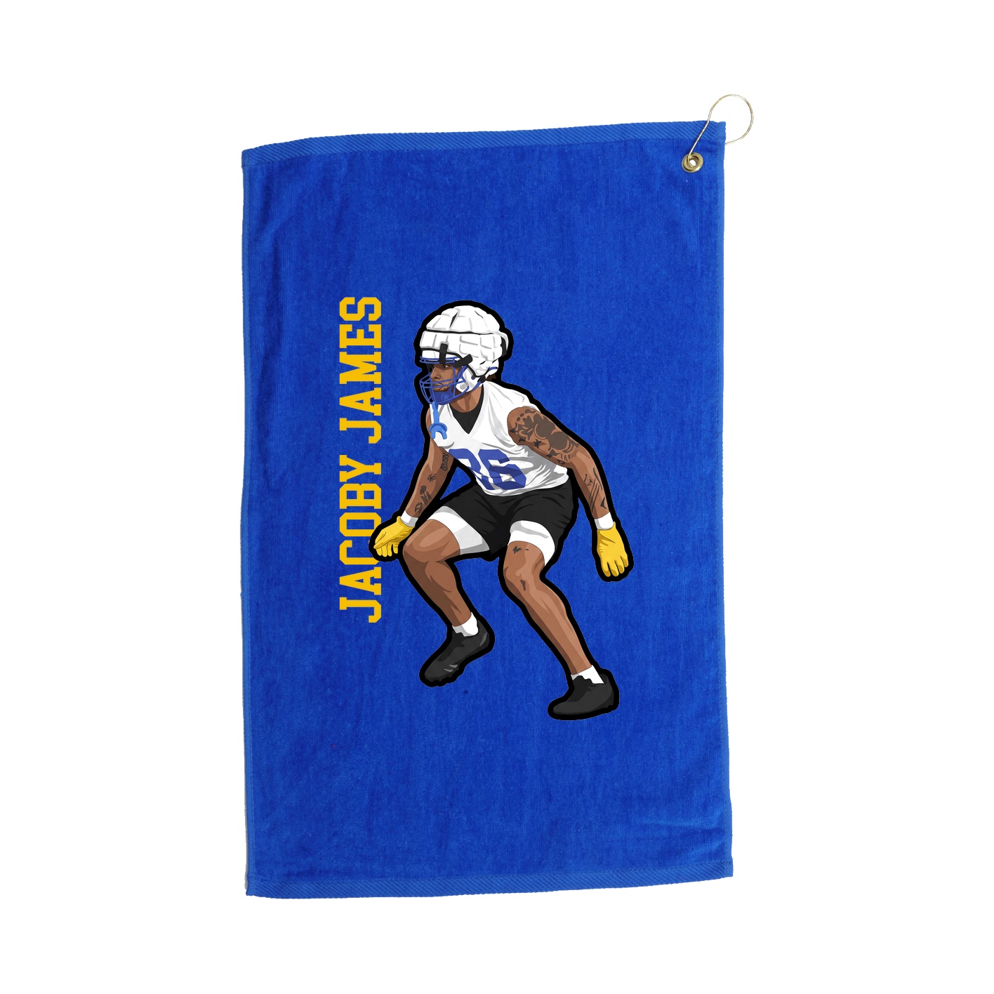 Golf Towel — Name Vertical in Royal