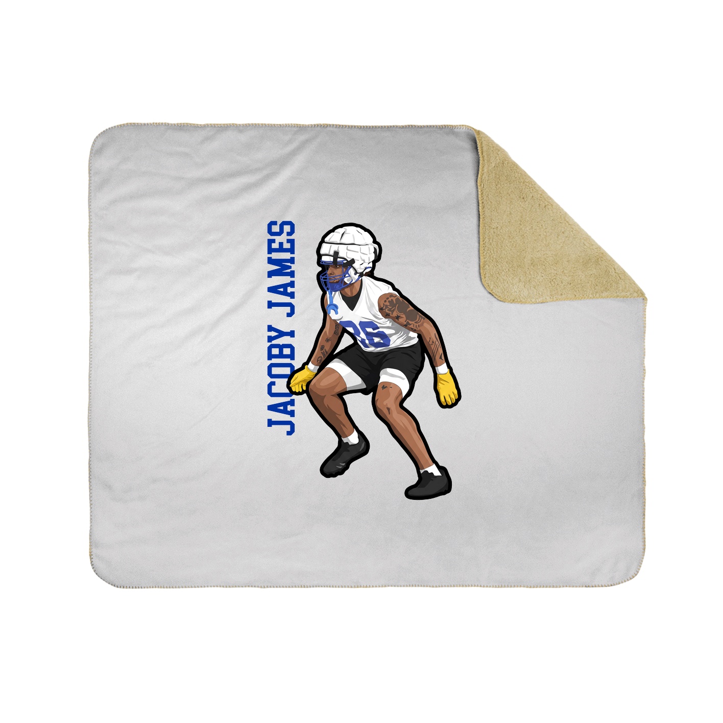 Throw Blanket — Name Vertical in White
