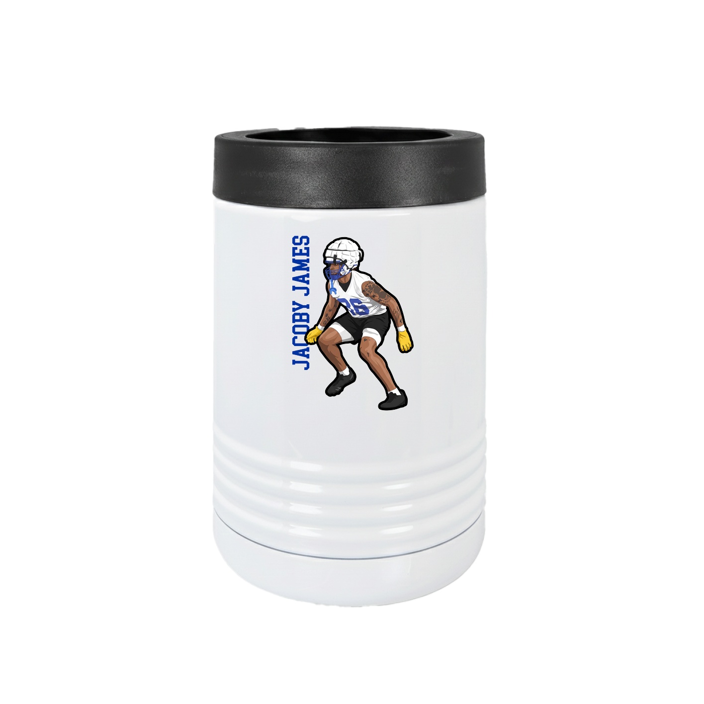 Beverage Holder — Name Vertical in White