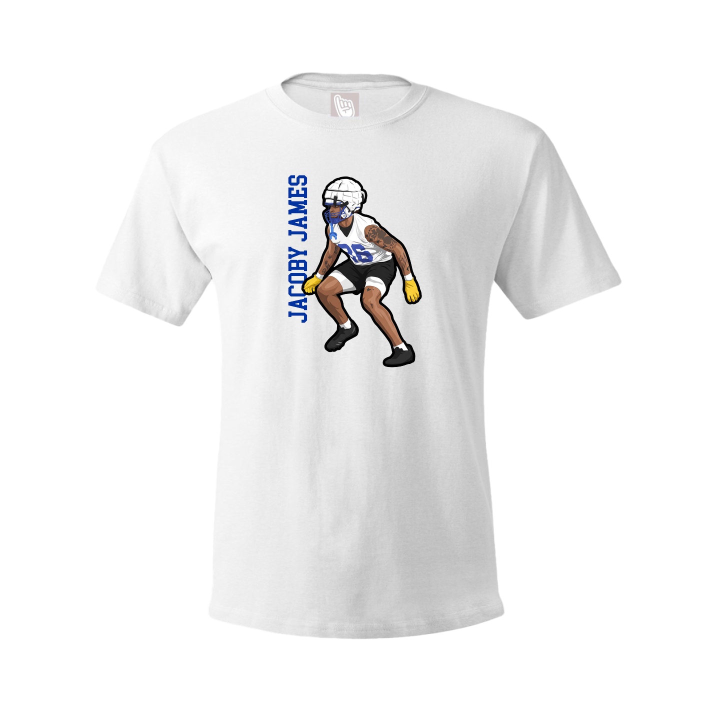 Tee — Name Vertical in White