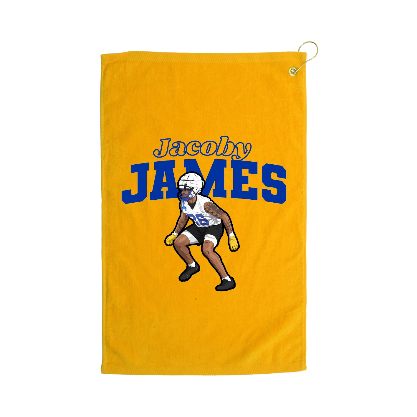 Golf Towel — Name Arch in Gold