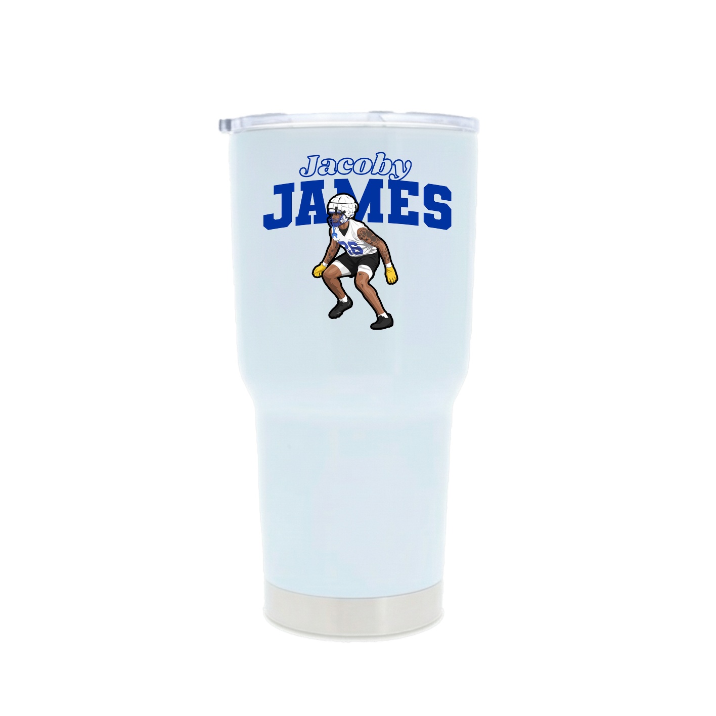 30oz Stainless Steel Tumbler — Name Arch in White