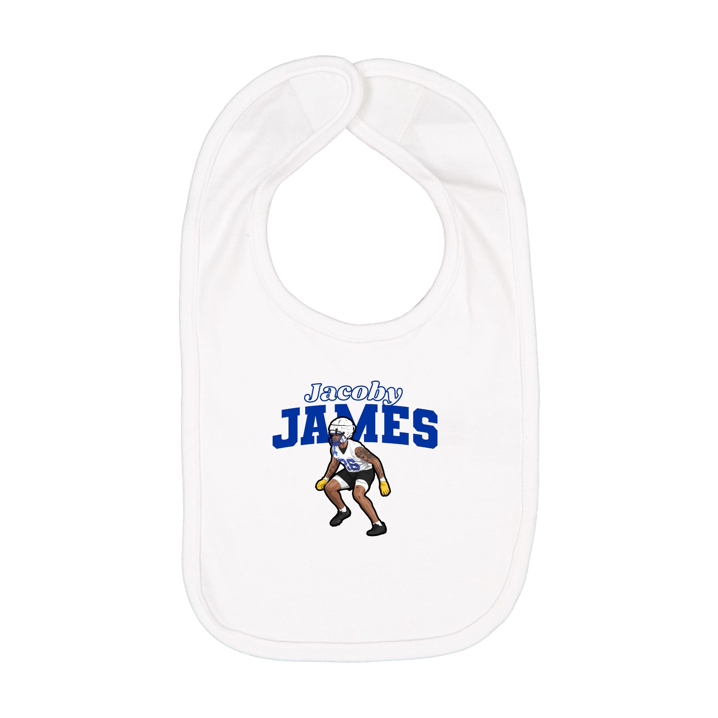 Infant Bib — Name Arch in White