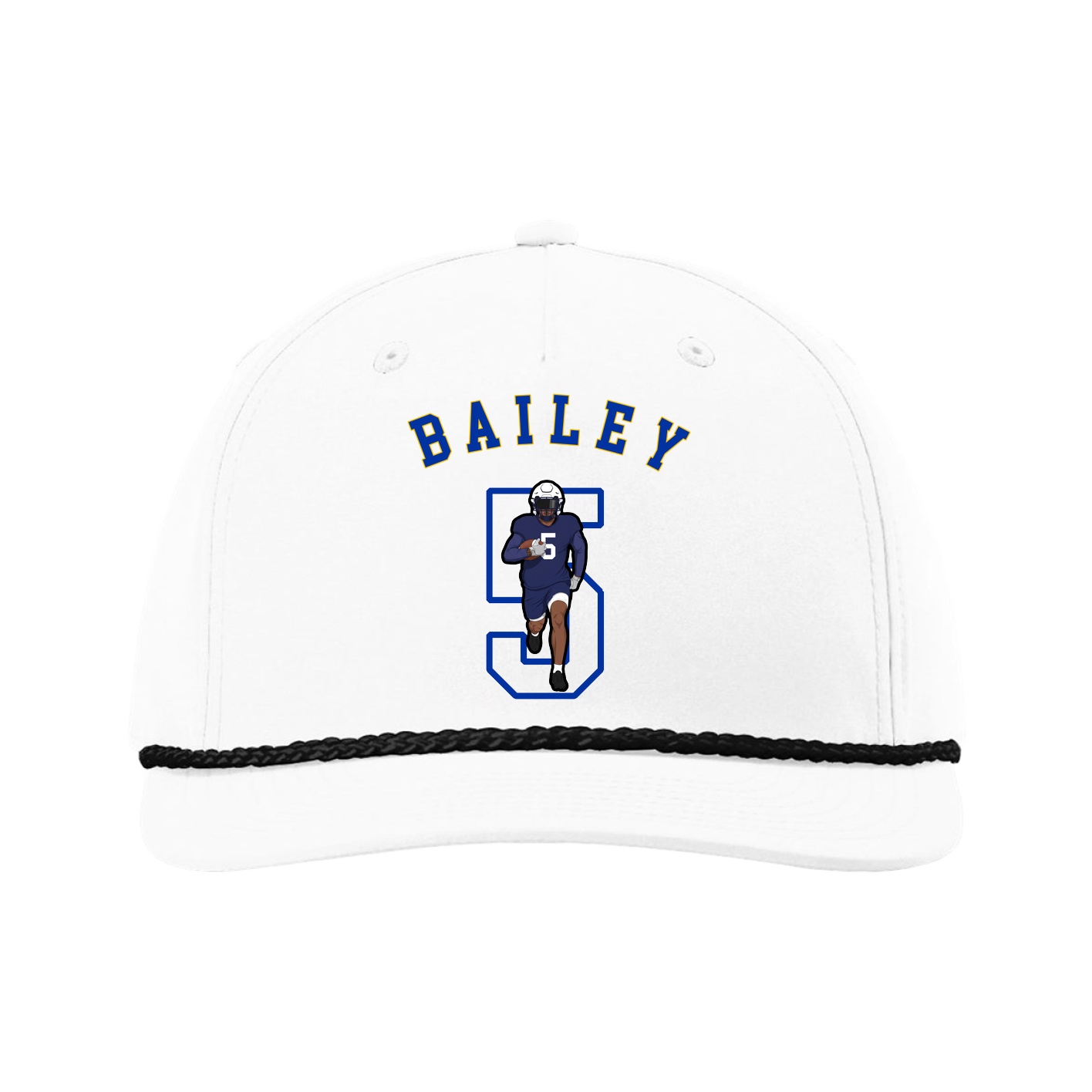 Five-Panel Classic Rope Cap — Shirsey Arch in White