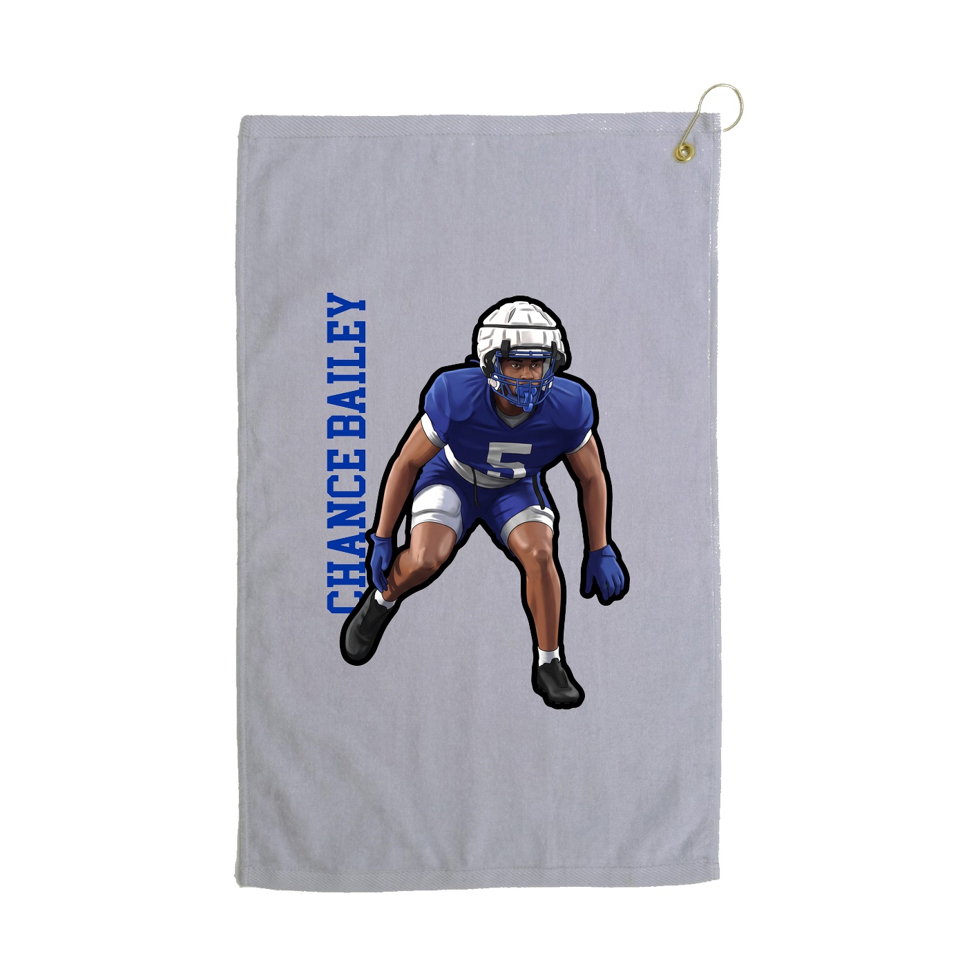 Golf Towel — Name Vertical in Grey