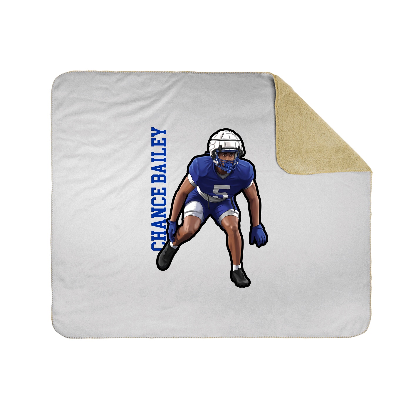 Throw Blanket — Name Vertical in White