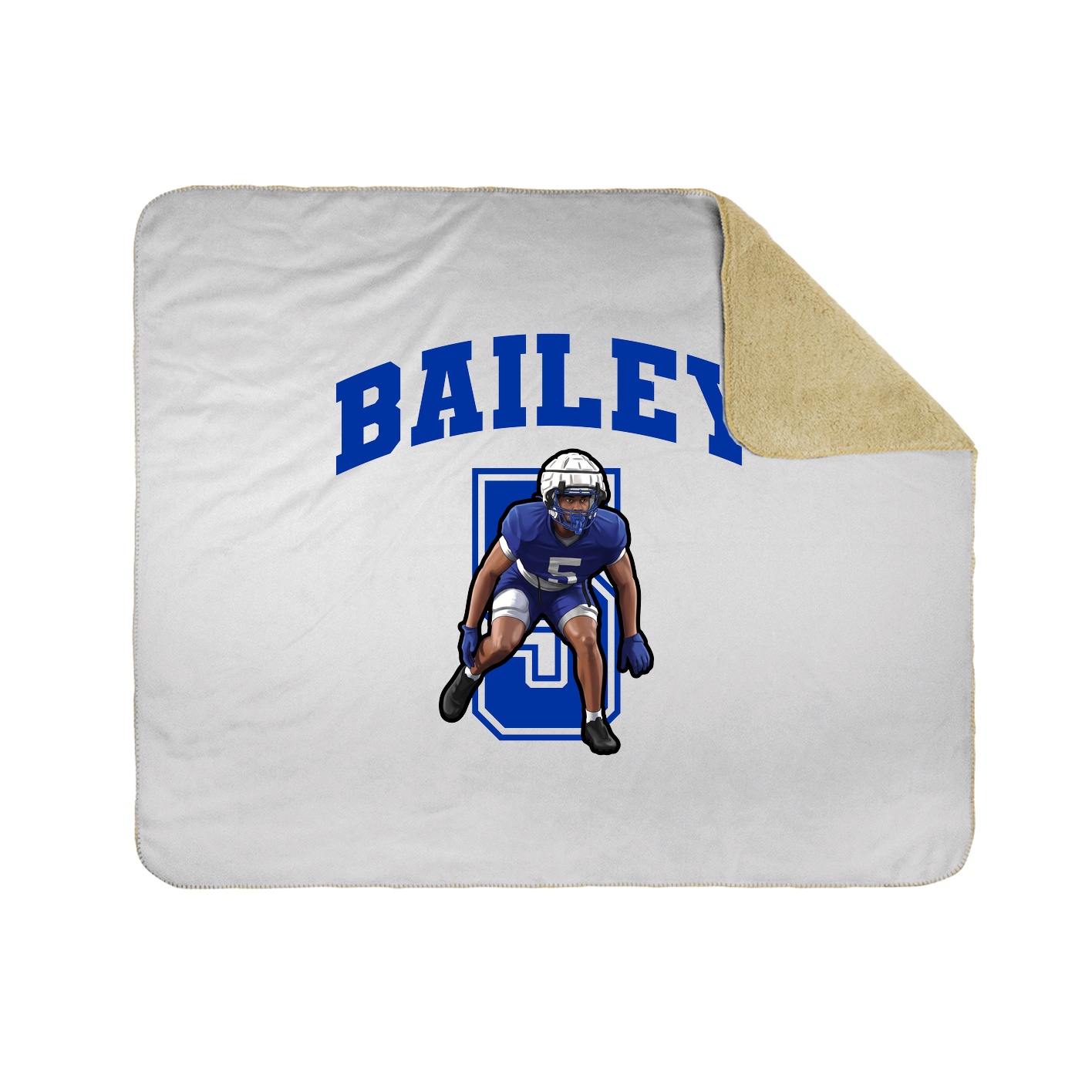 Throw Blanket — Number in White