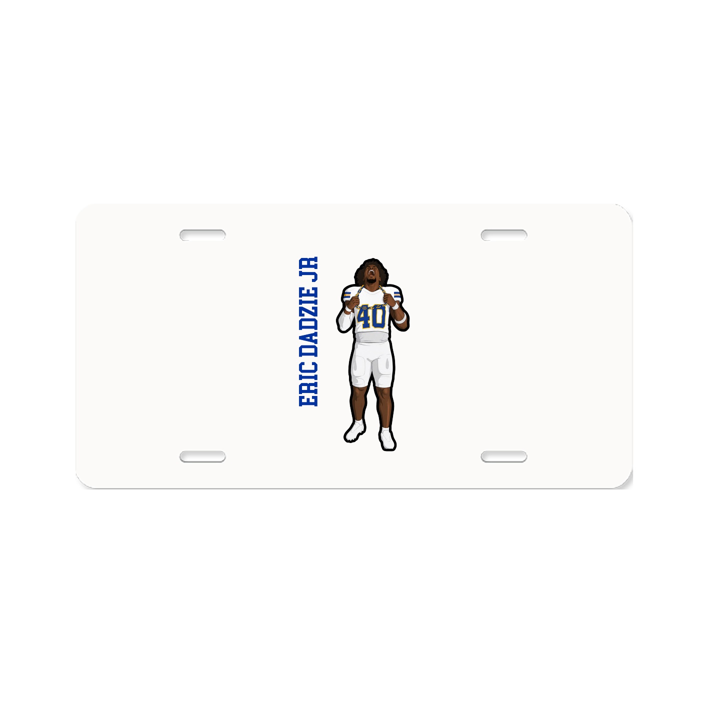 License Plate — Name Vertical in Classic