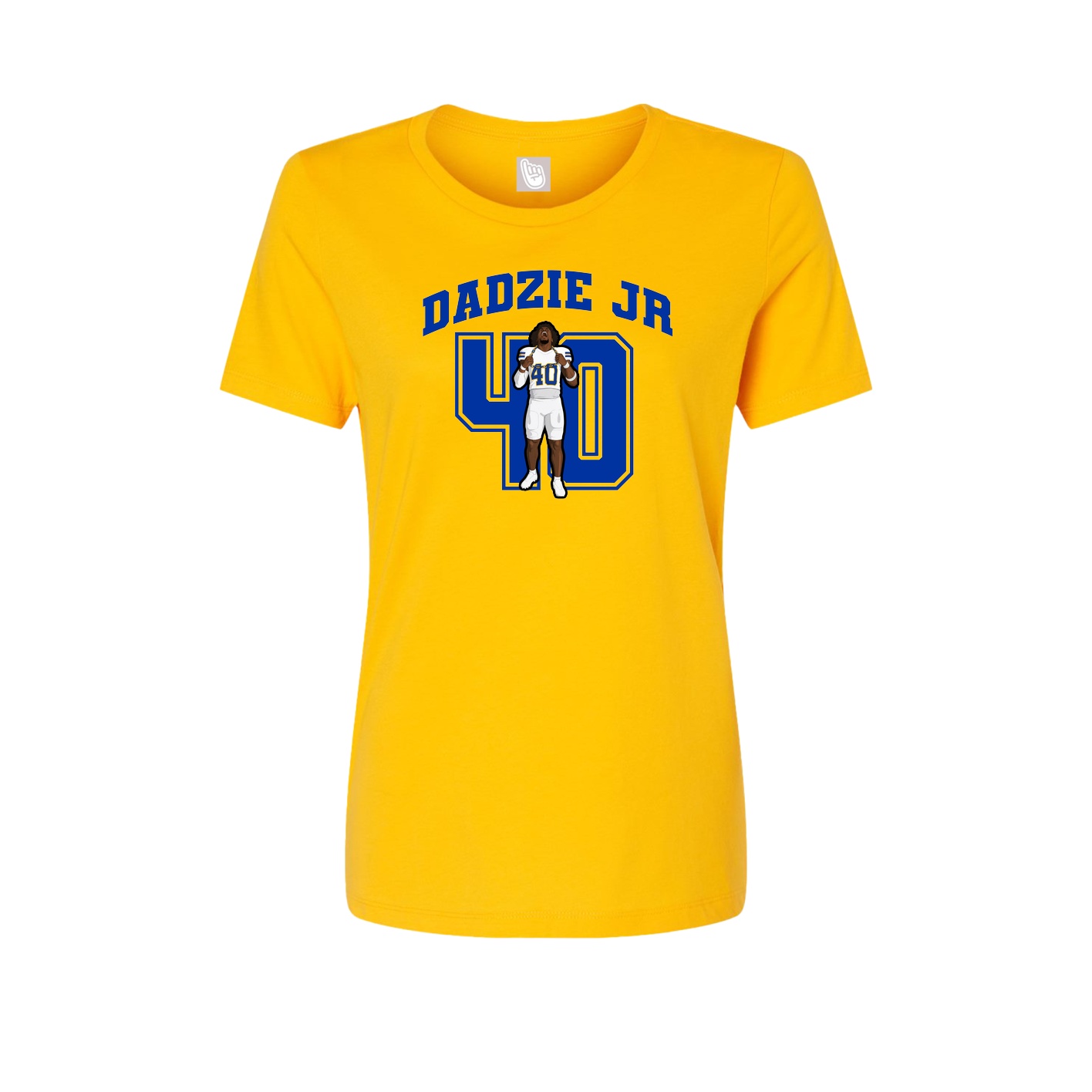 Fitted Women's Tee — Number in Gold