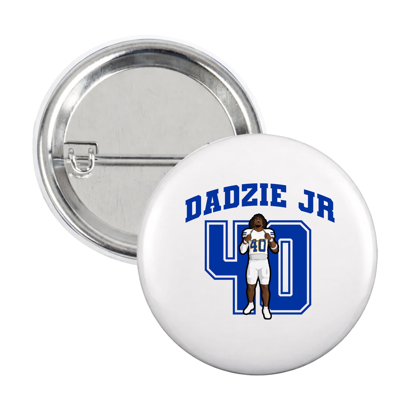 Game Day Button — Number in White