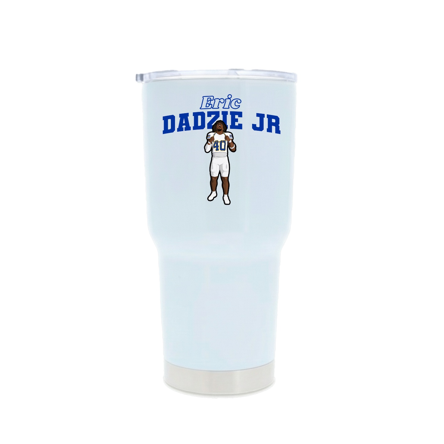 30oz Stainless Steel Tumbler — Name Arch in White