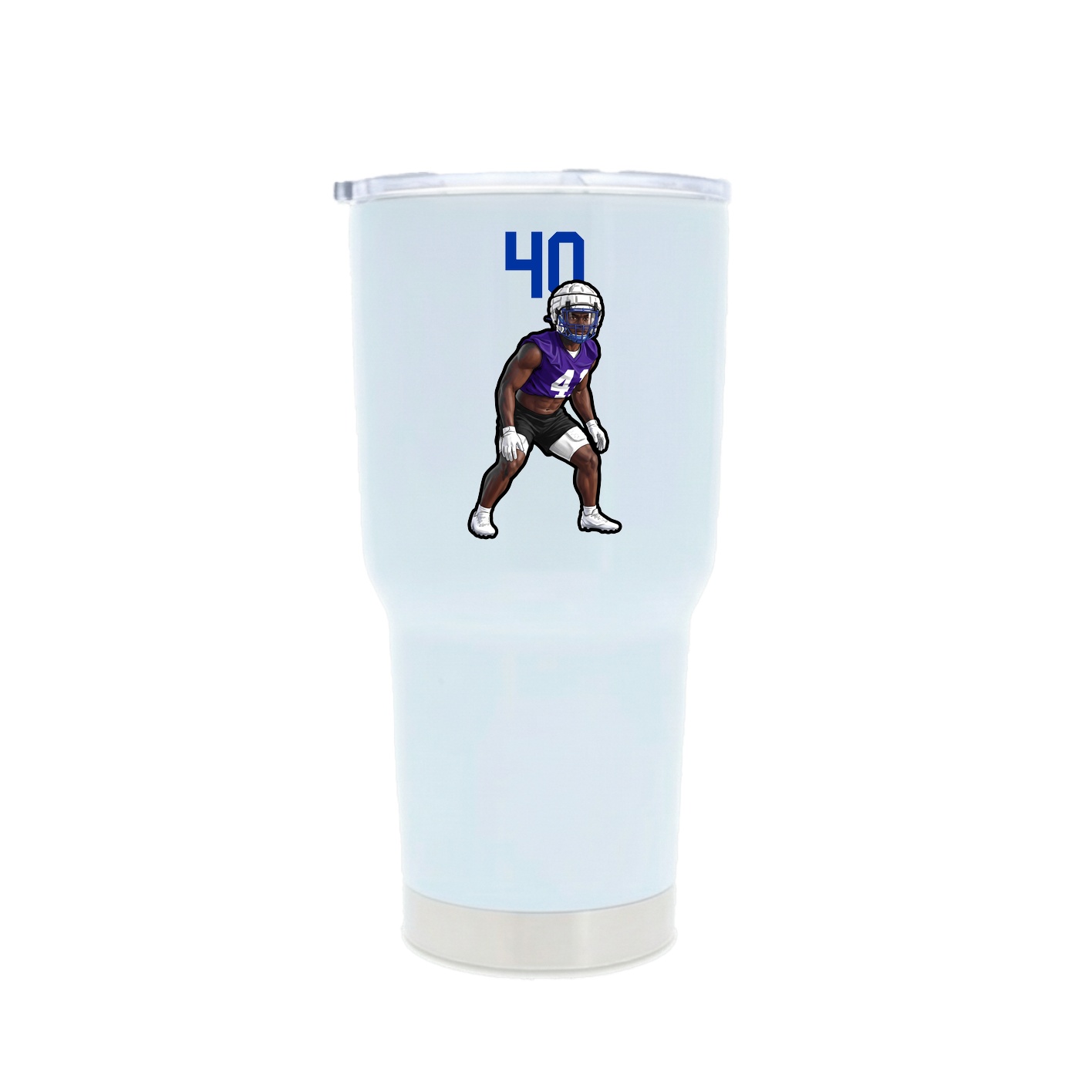 30oz Stainless Steel Tumbler — Number Top in White