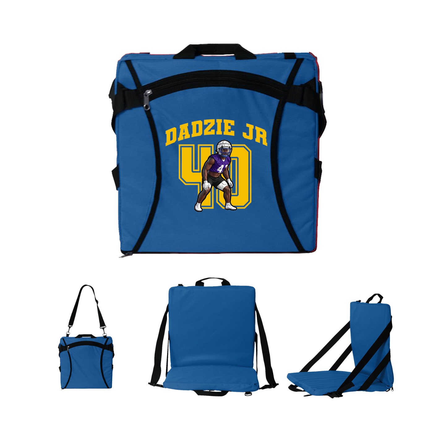 Folding Stadium Seat — Number in Royal
