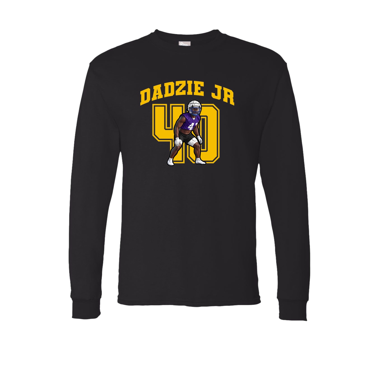 Long Sleeve Tee — Number in Black