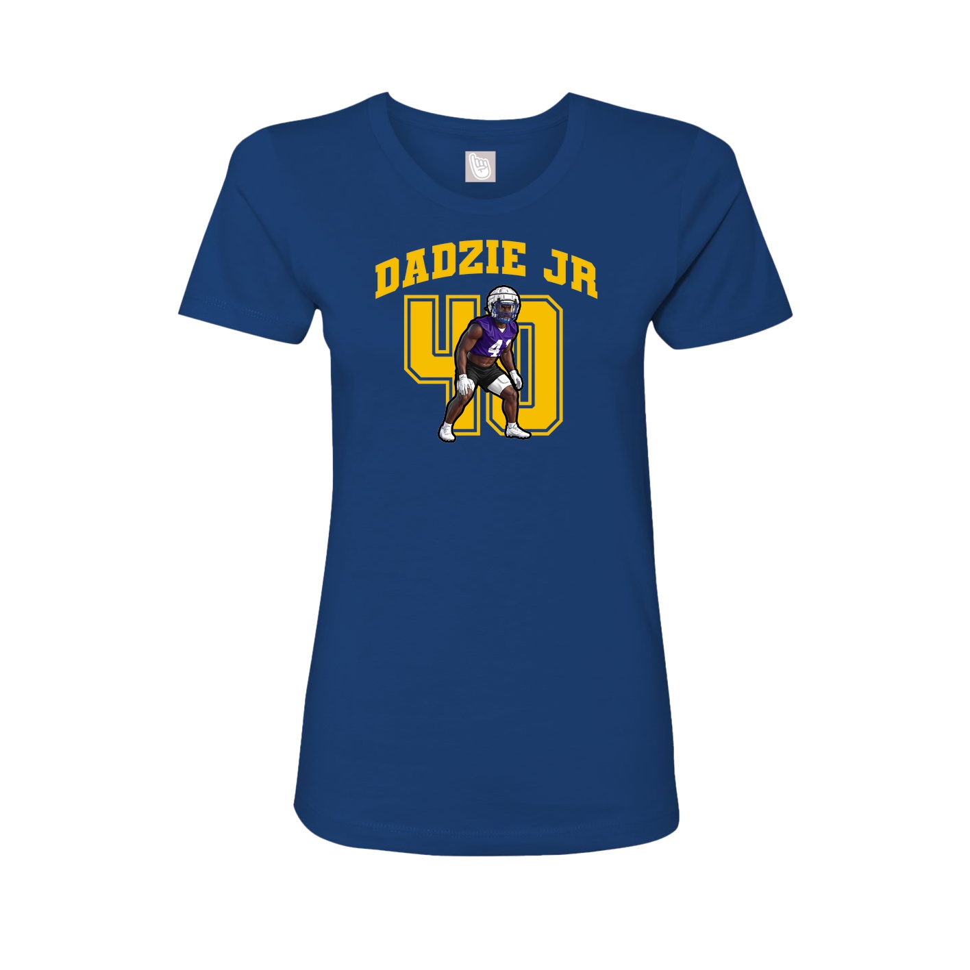 Fitted Women's Tee — Number in Royal