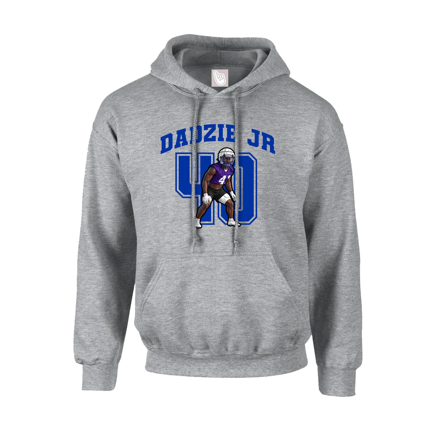 Youth Hoodie — Number in Grey