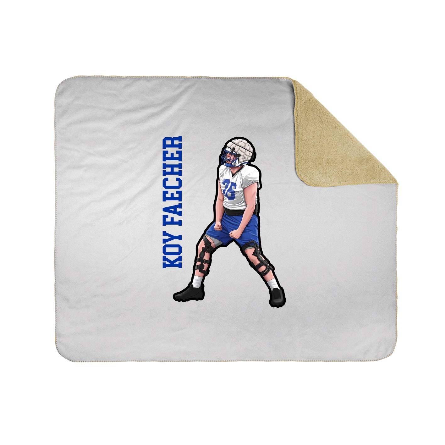 Throw Blanket — Name Vertical in White