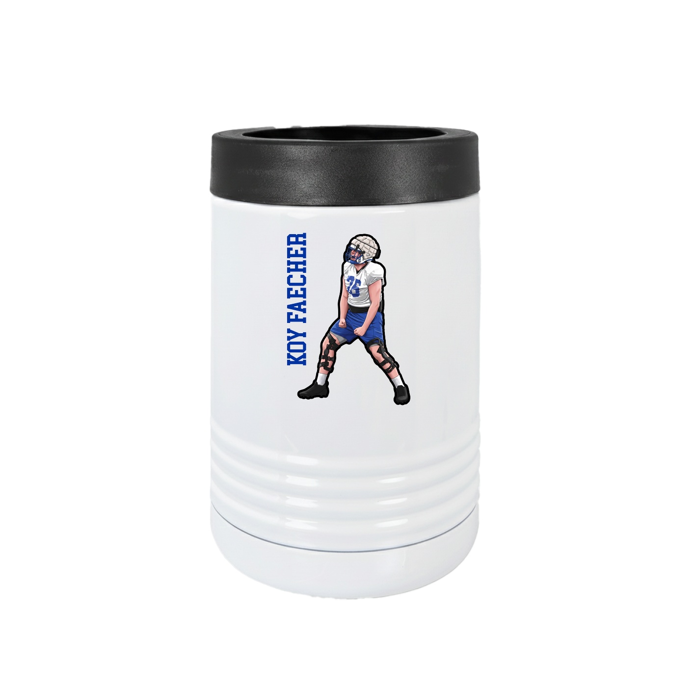 Beverage Holder — Name Vertical in White