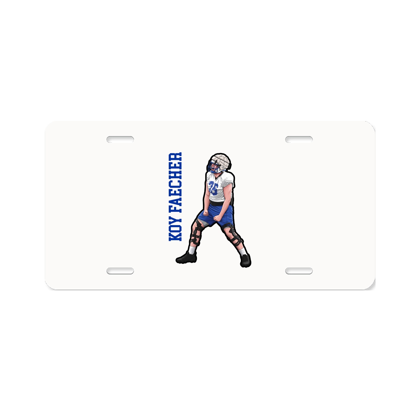 License Plate — Name Vertical in Classic