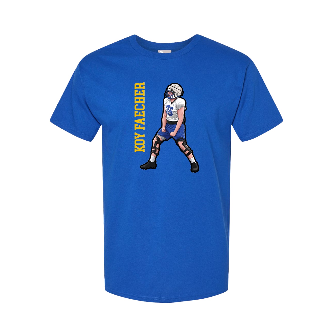 Youth Tee — Name Vertical in Royal