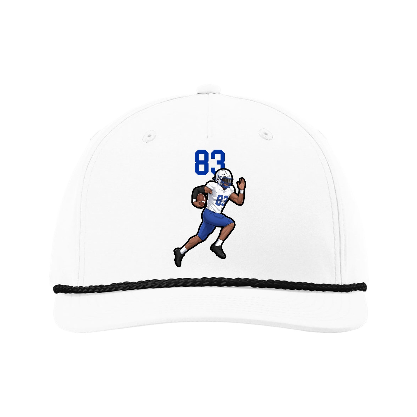 Five-Panel Classic Rope Cap — Number Top in White