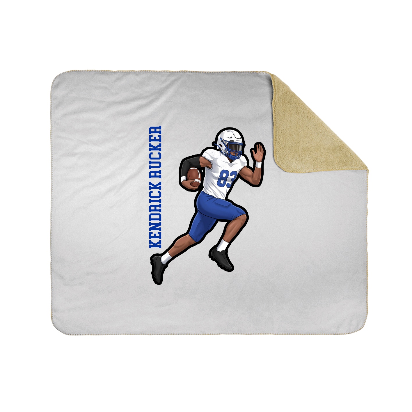 Throw Blanket — Name Vertical in White