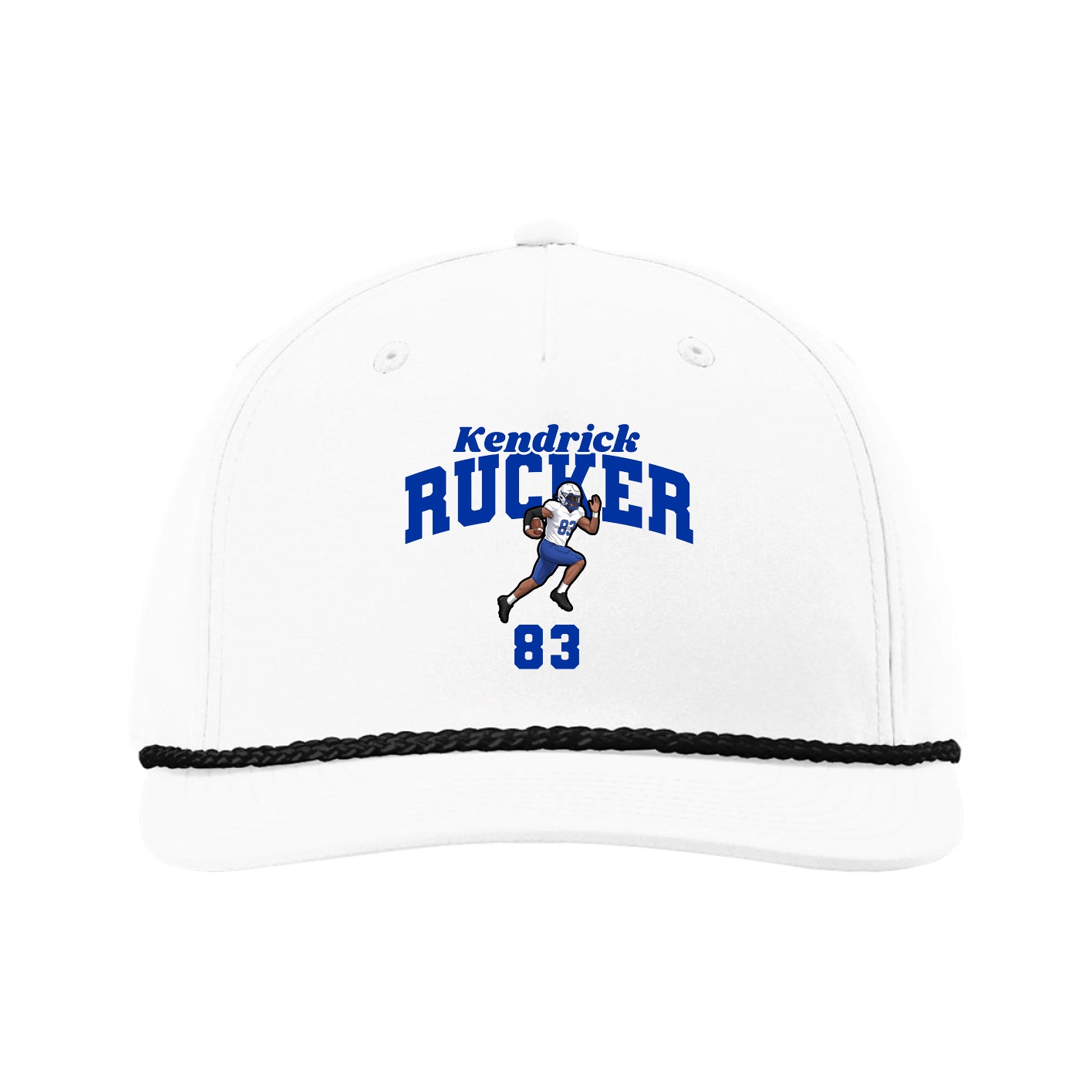 Five-Panel Classic Rope Cap — Signature Arch in White