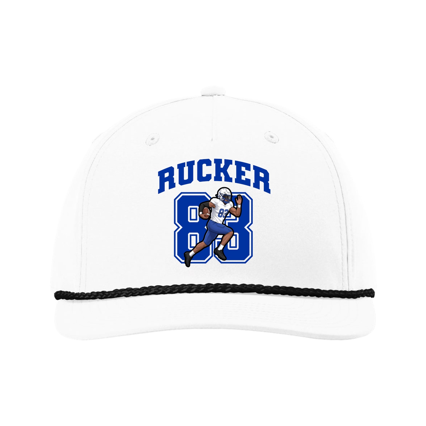Five-Panel Classic Rope Cap — Number in White