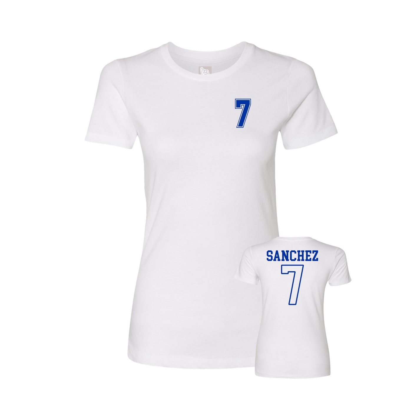 Fitted Women's Tee — Chest Back in White