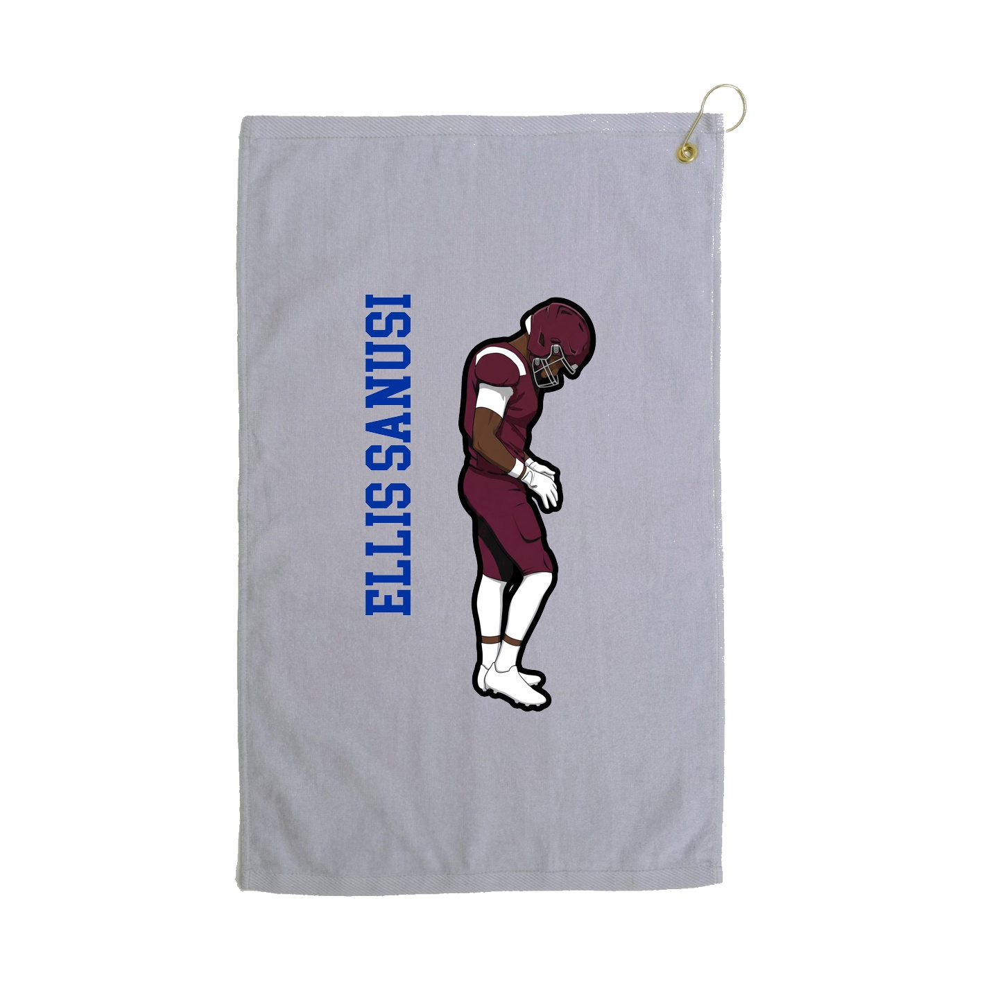 Golf Towel — Name Vertical in Grey
