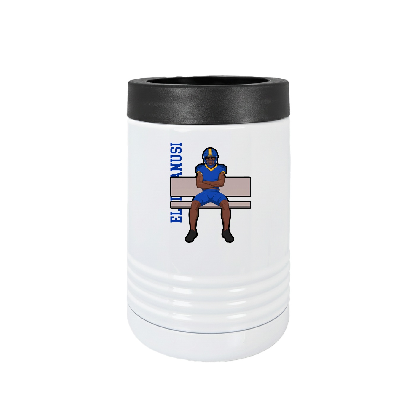 Beverage Holder — Name Vertical in White
