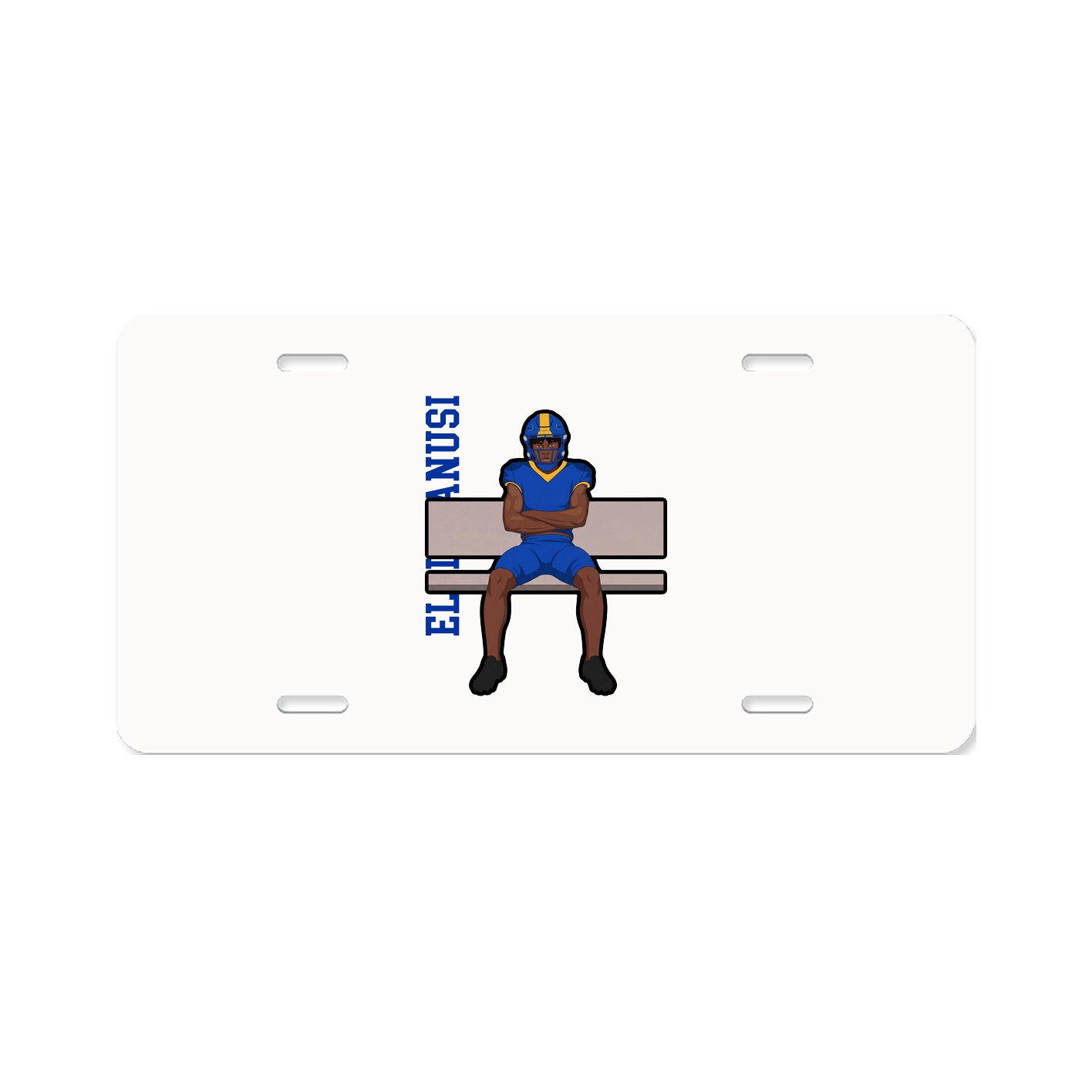 License Plate — Name Vertical in Classic