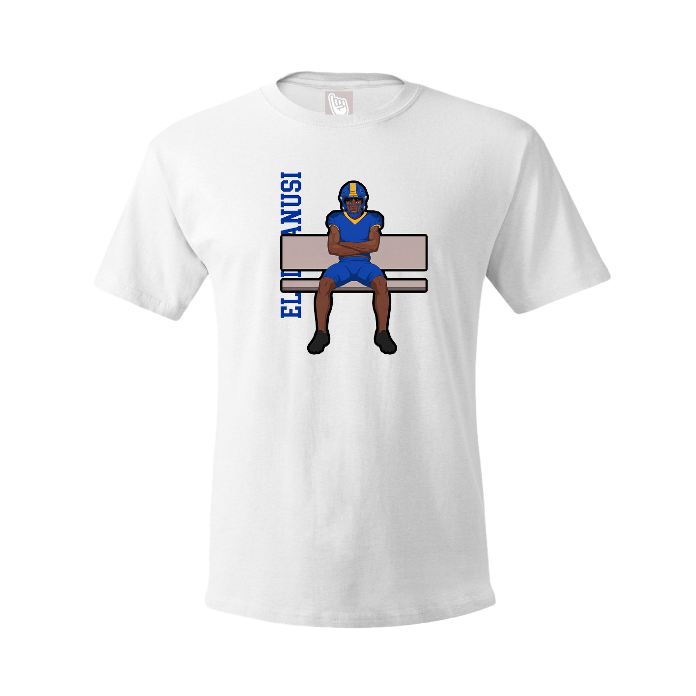Youth Tee — Name Vertical in White
