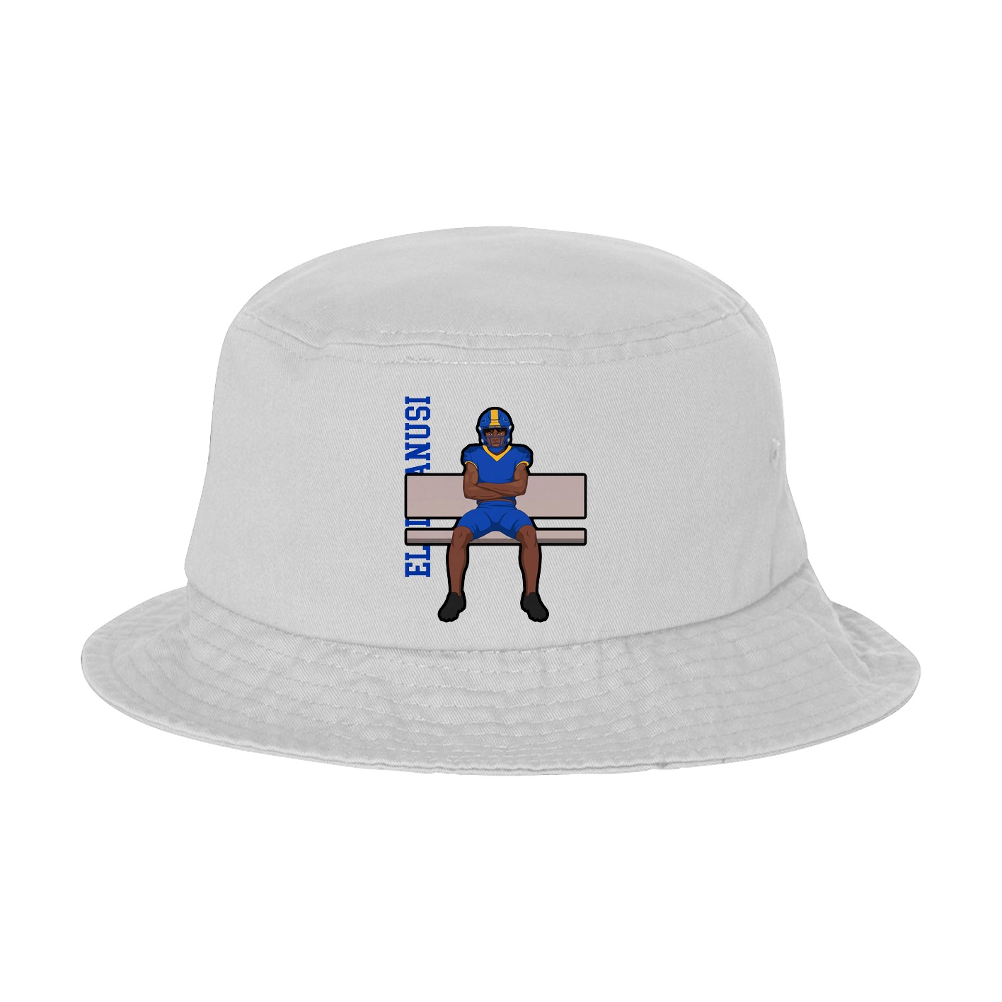 Bucket Cap — Name Vertical in White