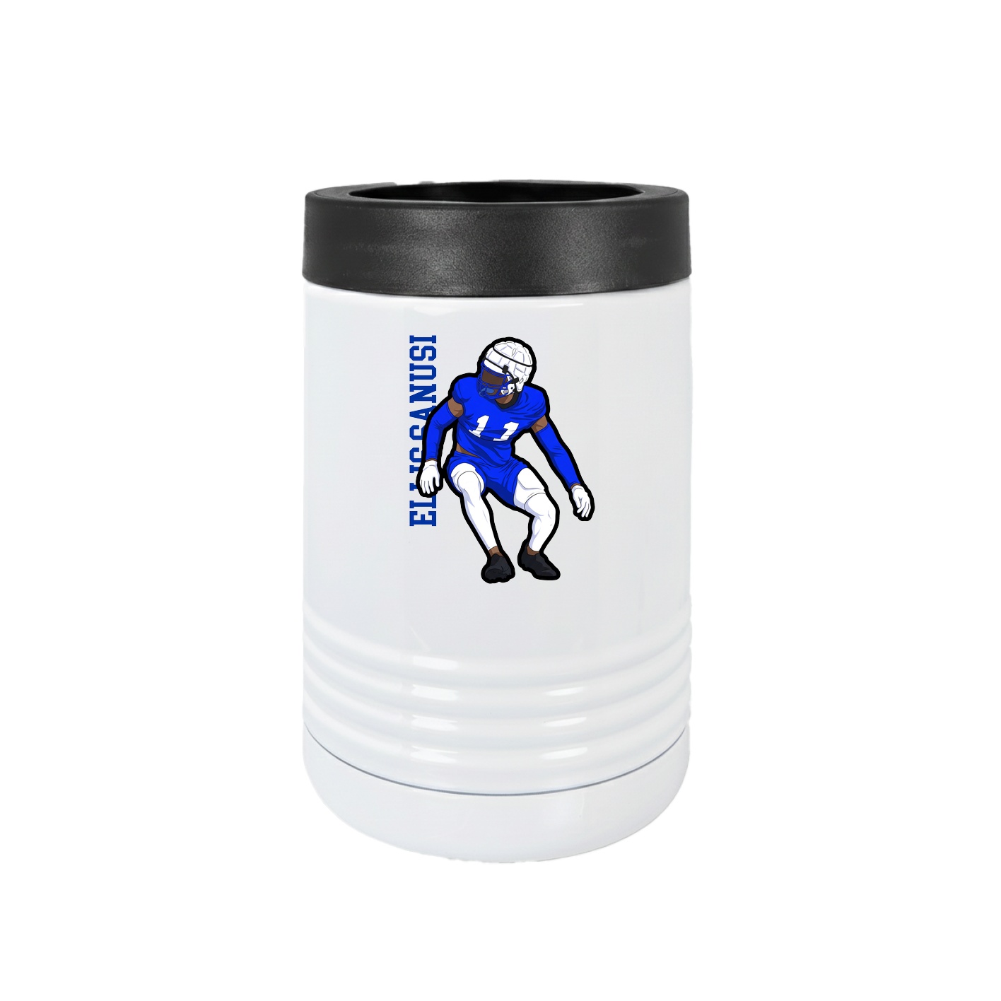 Beverage Holder — Name Vertical in White