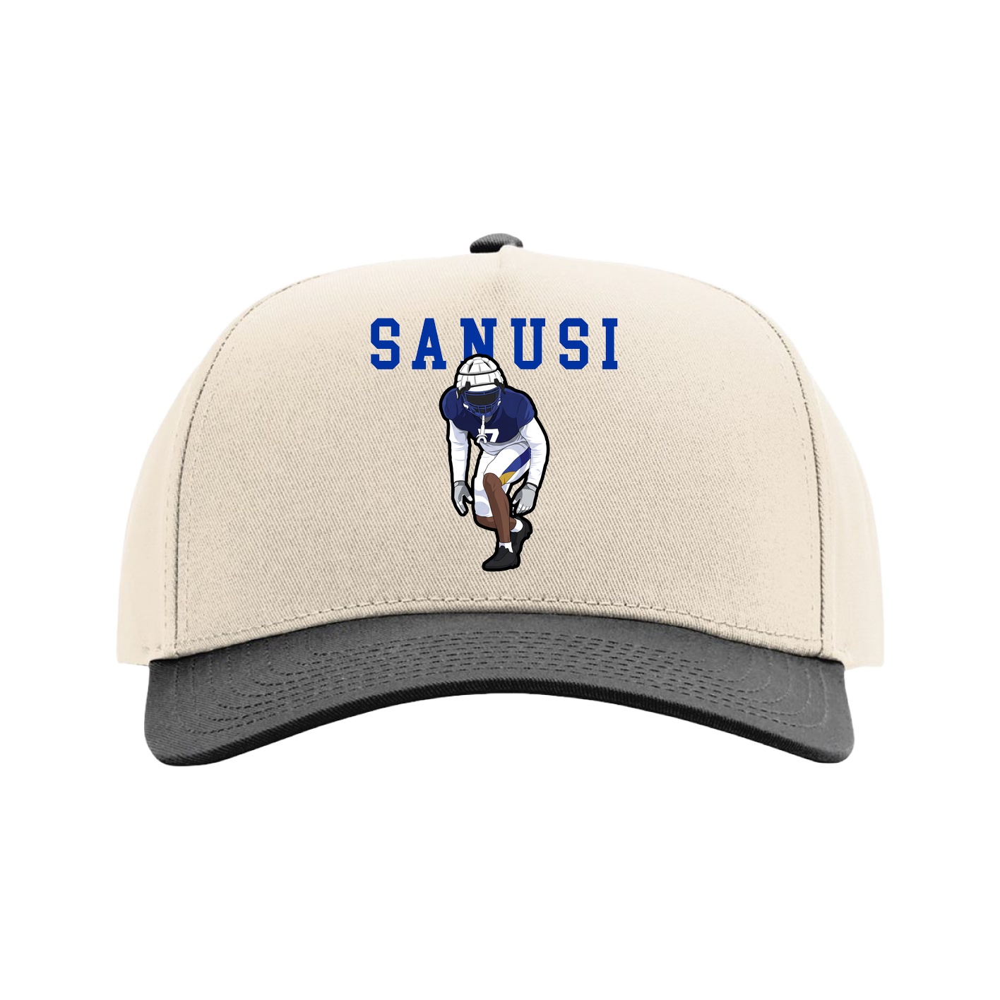 Full Fabric Five-Panel Champ Cap — Shirsey in Cream/Black