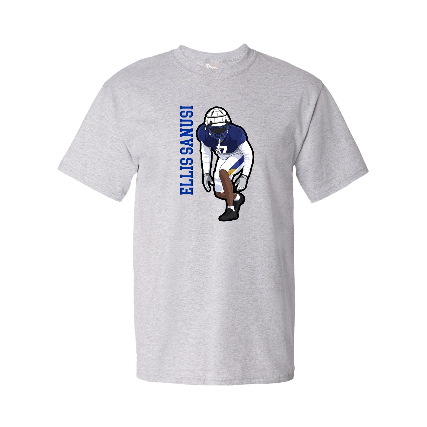 Tee — Name Vertical in Grey