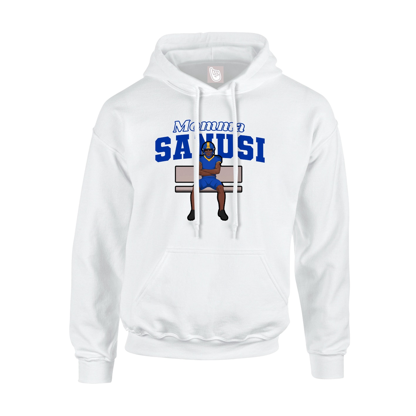 Youth Hoodie — Mothers Day Block in White