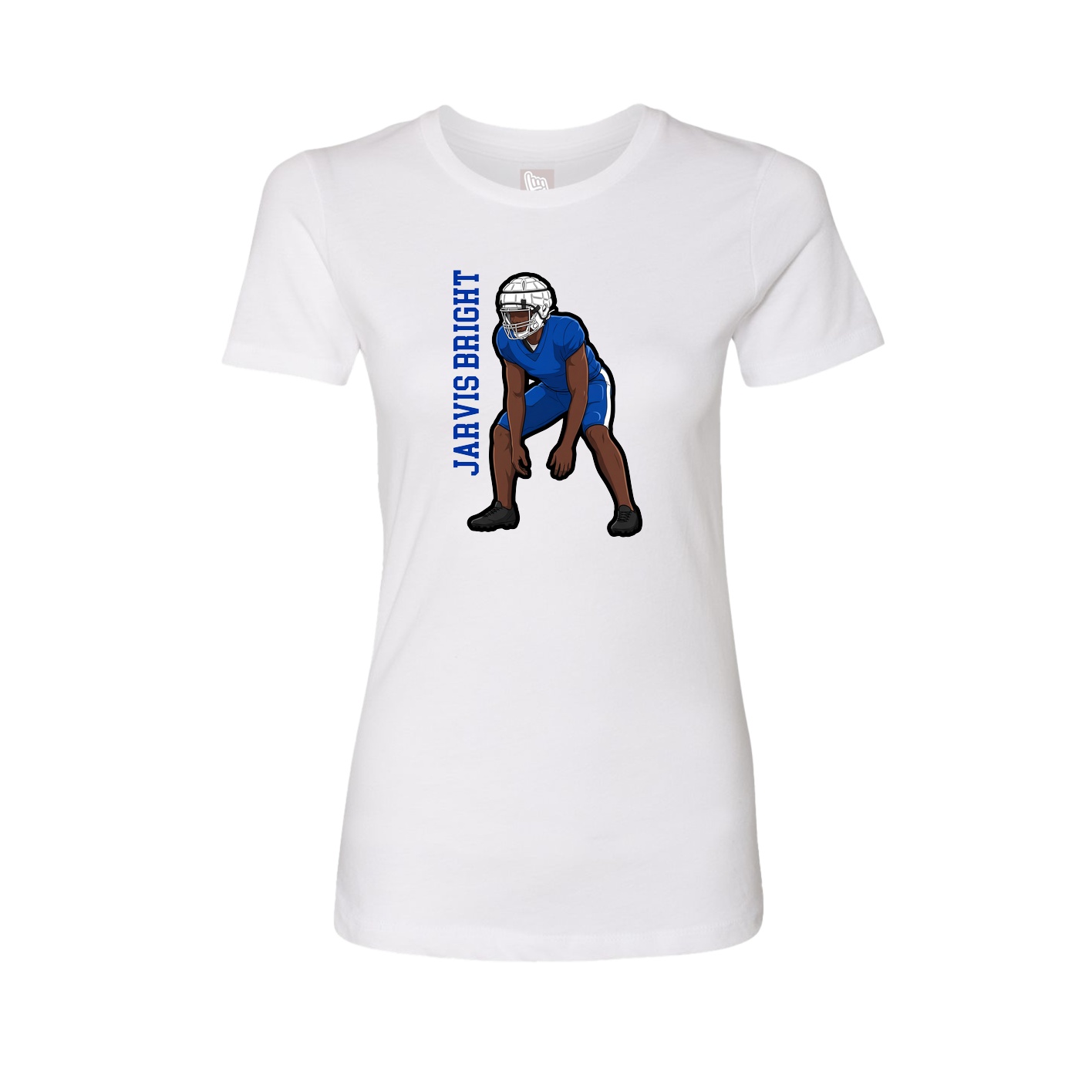 Fitted Women's Tee — Name Vertical in White