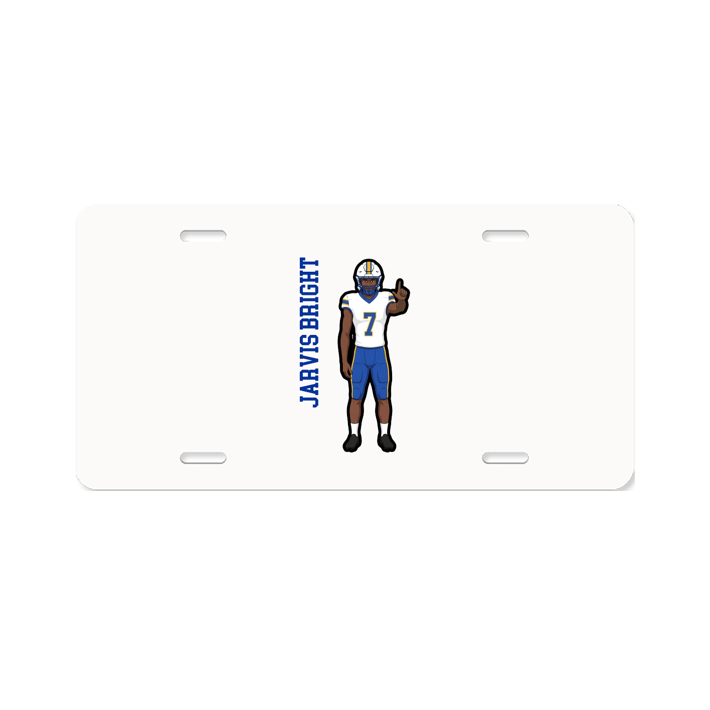 License Plate — Name Vertical in Classic