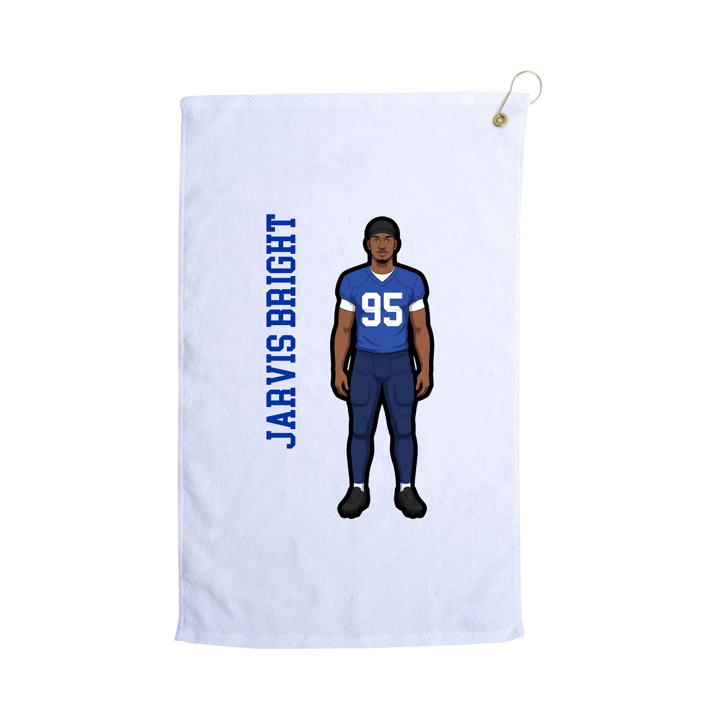 Golf Towel — Name Vertical in White