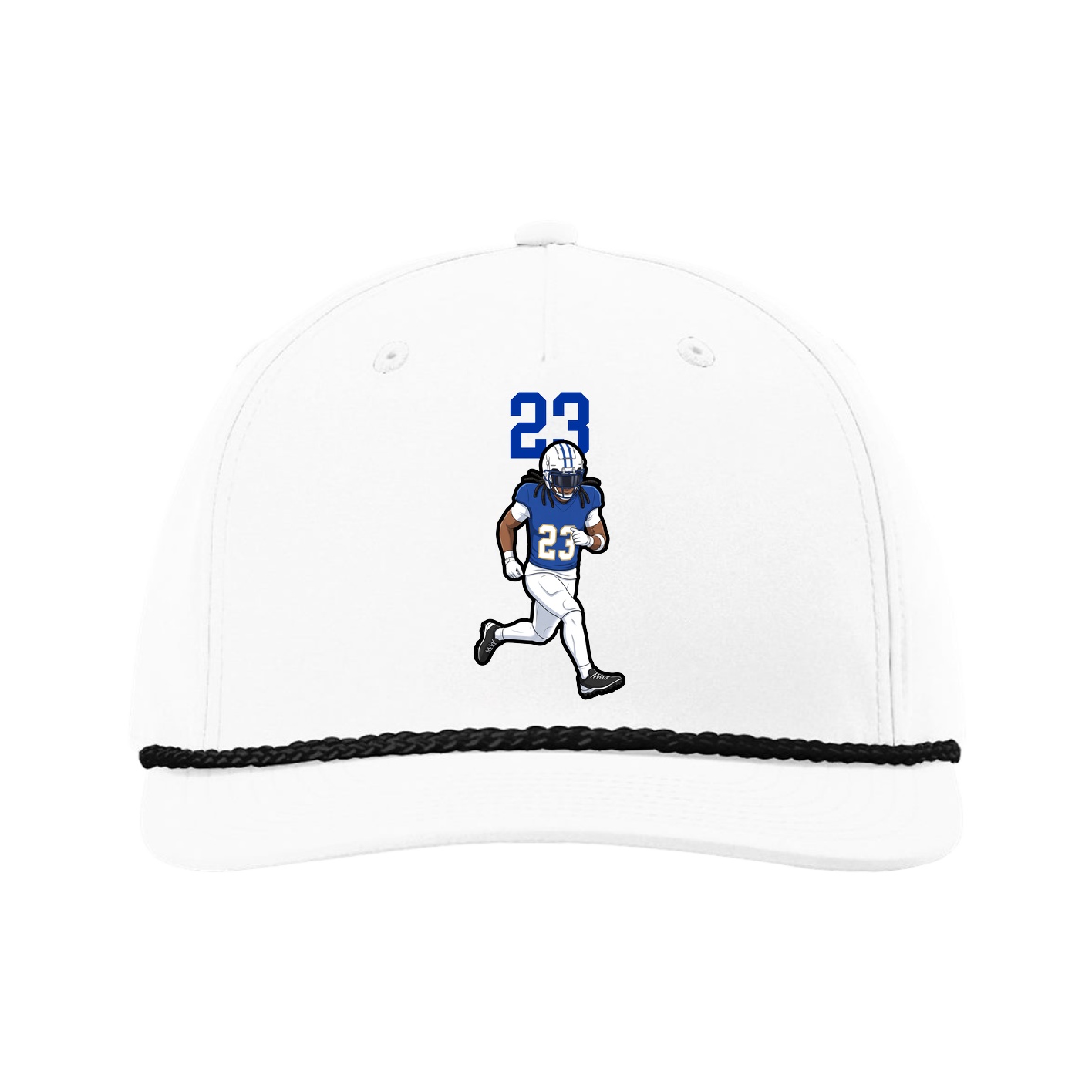 Five-Panel Classic Rope Cap — Number Top in White