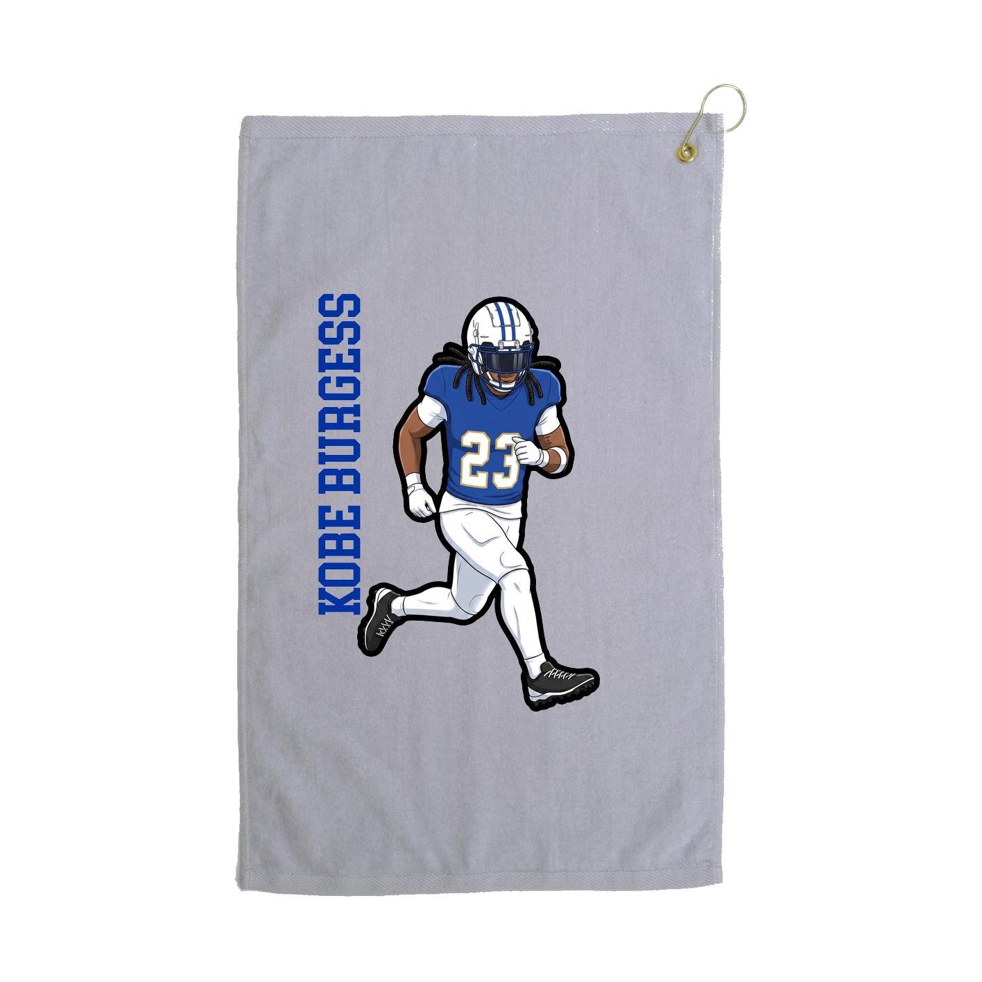 Golf Towel — Name Vertical in Grey