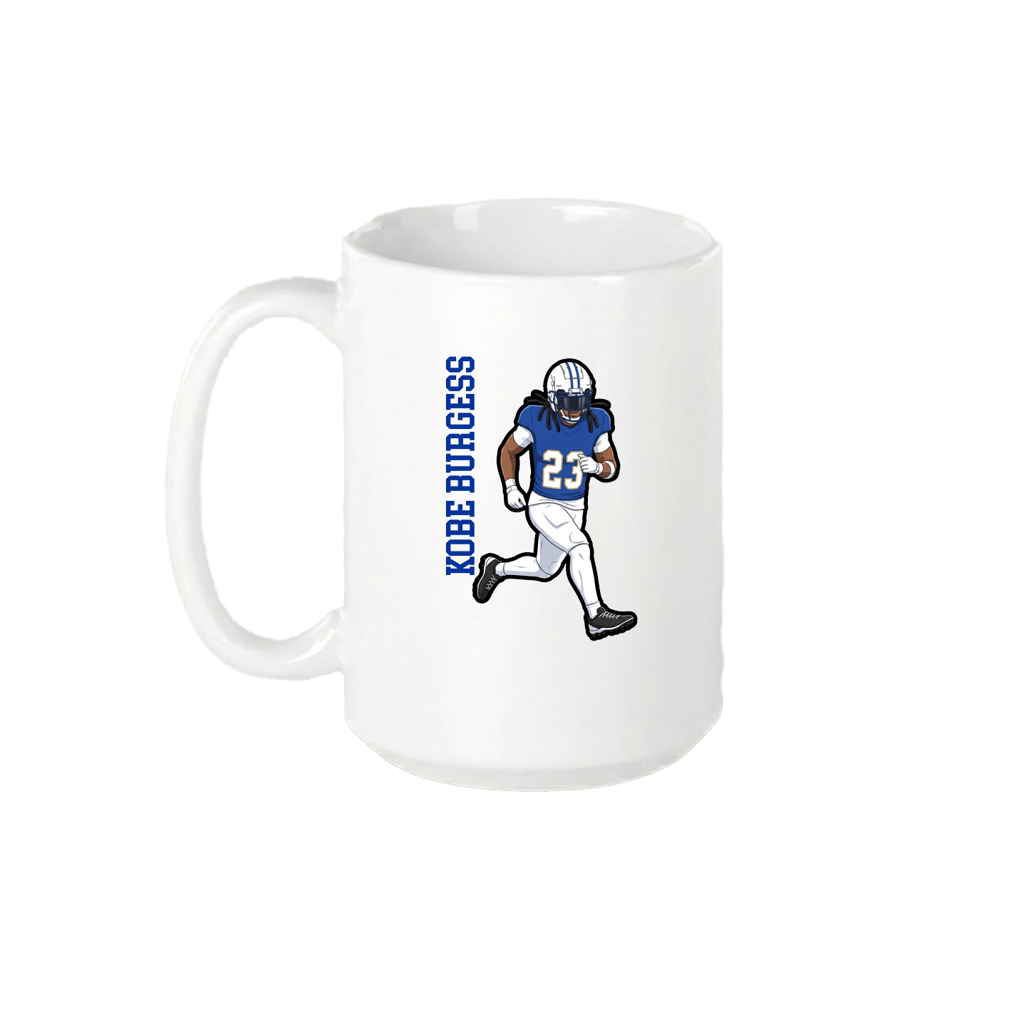 15oz Coffee Mug — Name Vertical in White