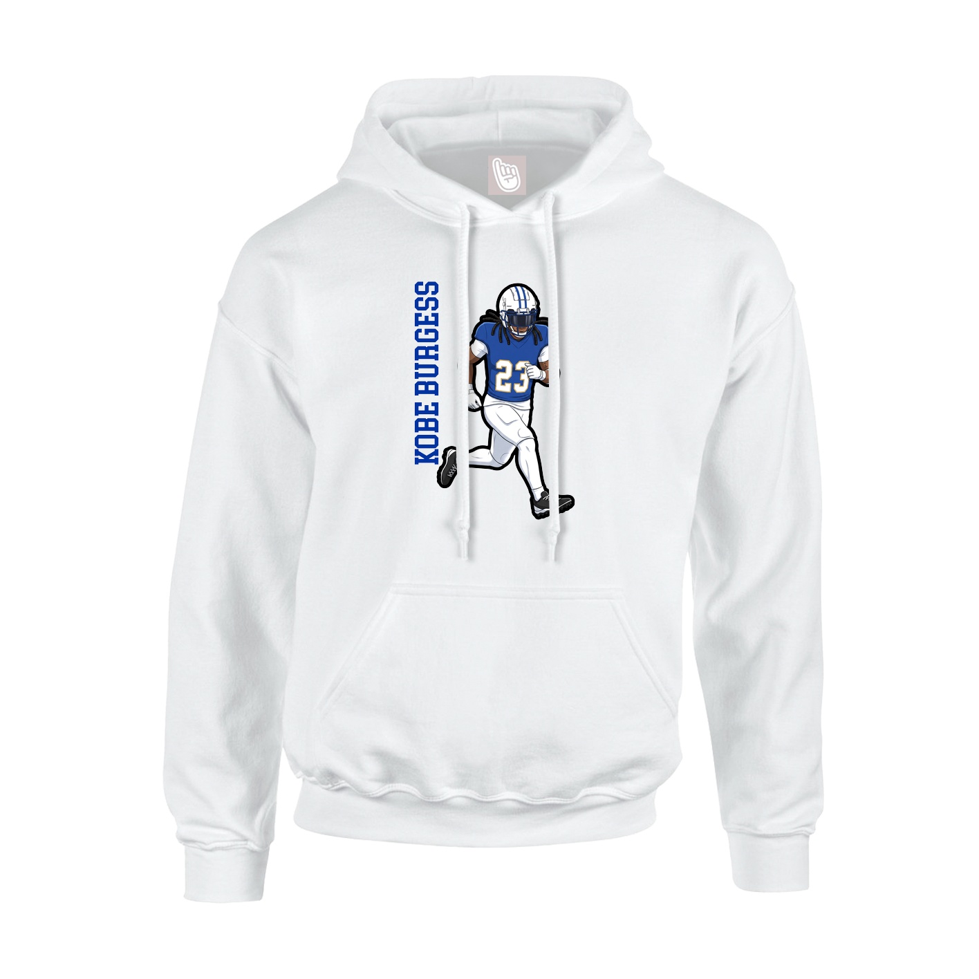Hoodie — Name Vertical in White