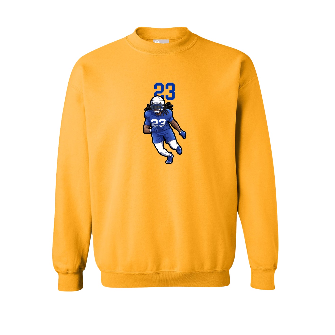 Fleece Crew — Number Top in Gold