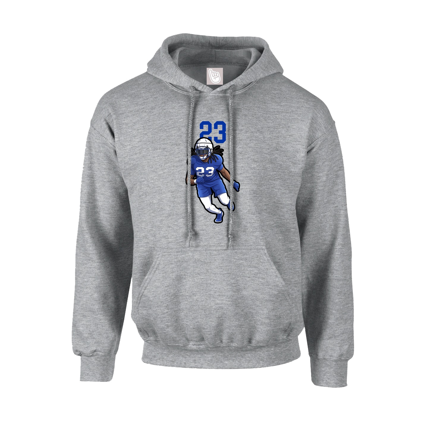 Youth Hoodie — Number Top in Grey