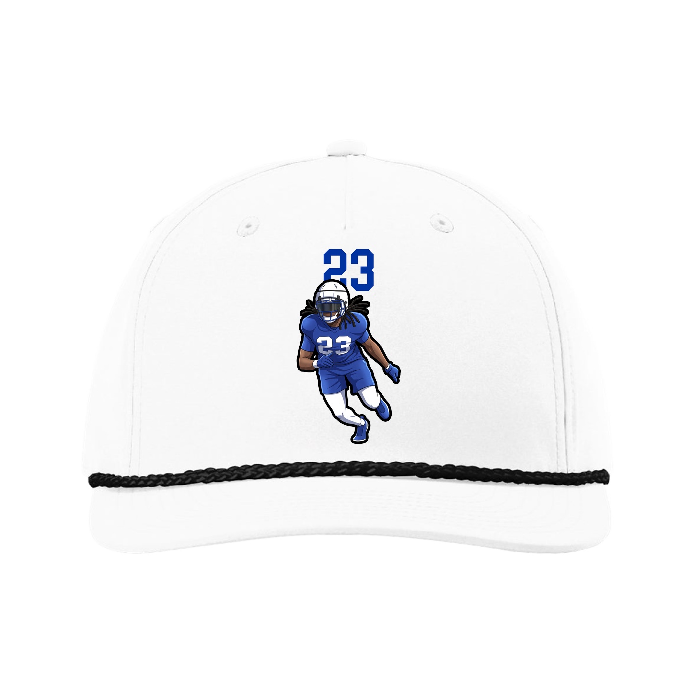 Five-Panel Classic Rope Cap — Number Top in White